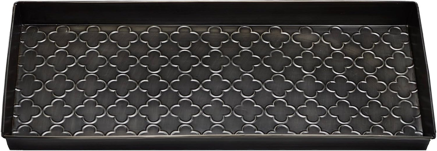 HF by LT Birch Forest Pattern Metal Boot Storage Tray, 30 x 13 inches, Antique Copper Finish