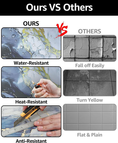WADILE 10pcs Peel and Stick Shower Waterproof Marble Tiles Wall Panels, 11.8"x11.8" Self-Adhesive Backsplash, for Home Bathroom, Kitchen, Living Room White (Not Real Tile)