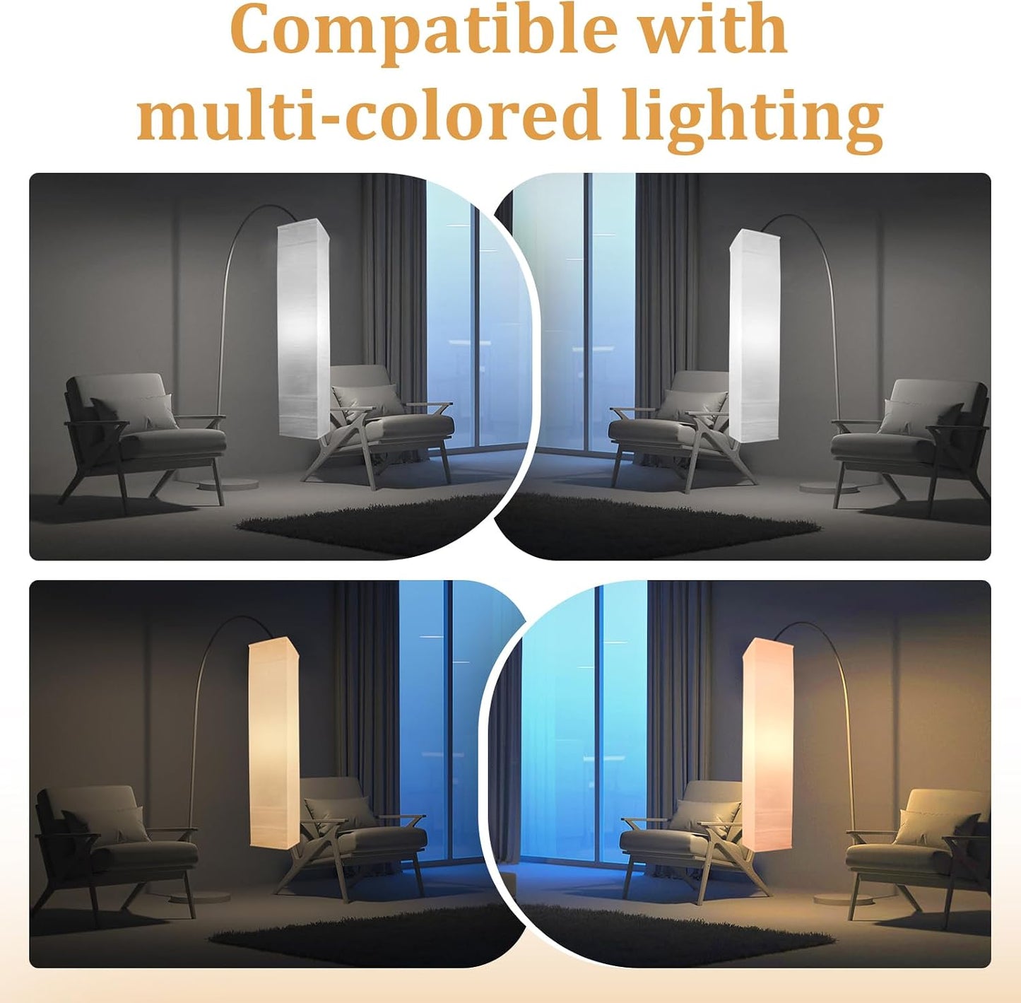 Rice Japanese Paper Lamp Shade, Replacement Foldable Paper Lampshade for Living Room Bedroom