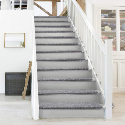 PURE ERA Carpet Stair Treads Tape Free Non Slip Indoor Stair Carpet Stair Protectors Pet-Friendly Non-Slip Skid Resistant Washable Reusable 8" x 30"(2 Pieces,Black)