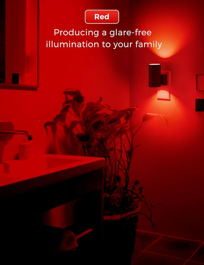L LOHAS LED Night Light Plug in, Modern Night Lights Plug into Wall, Dusk to Dawn Sensor, Soft White 3000K, 0-100LM Adjustable Brightness, Dimmable Night Lights for Hallway Bedroom Stairway, 2 Pack