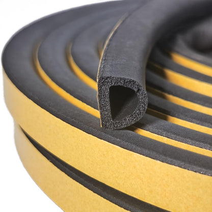 VITAM AMO Weather Stripping Seal Strip for Doors Windows 18 Feet, Self-Adhesive Backing Seals Large Gap (from 5/16 inch to 15/32 inch), Easy Cut to Size