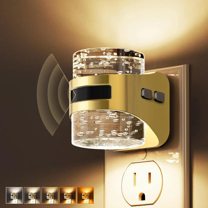 L LOHAS LED Motion Sensor Night Light,Dimmable Night Lights Plug into Wall, 2 Pack Acrylic Nightlight with 0-100 LM Adjustable Brightness, 3000K Plug in Night Light for Bathroom Hallway