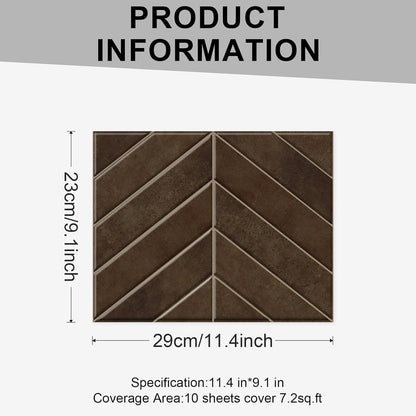 10 Sheets Thicker Design Peel and Stick Backsplash, 3D Self Adhesive Peel and Stick Wall Tile Backsplash for Kitchen, Bathroom, 11.4"x9.1", Beige