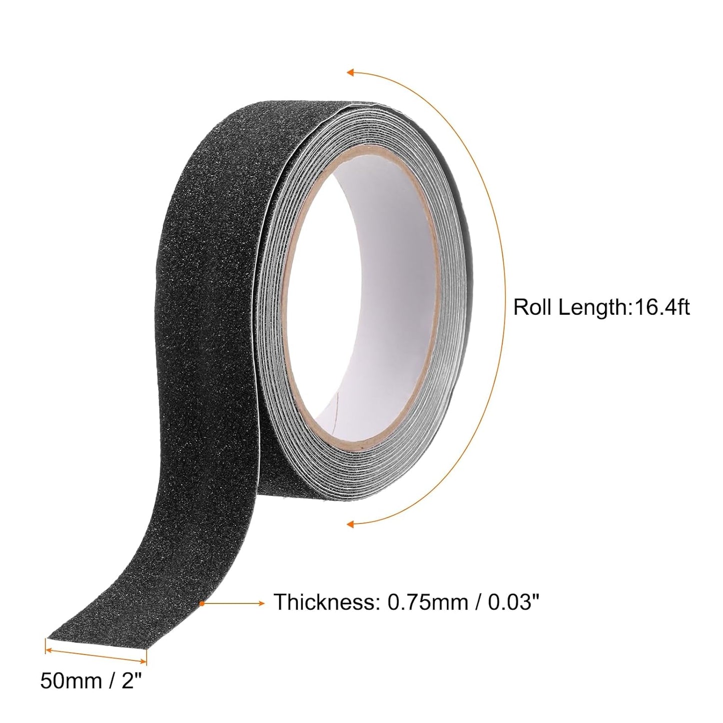 HARFINGTON Anti Slip Traction Tape 2" x 16.4ft Waterproof Non-Slip Grip Tape High Friction Weather Resistant Non Skid Stair Treads Tape for Indoor Outdoor Stair Steps, White