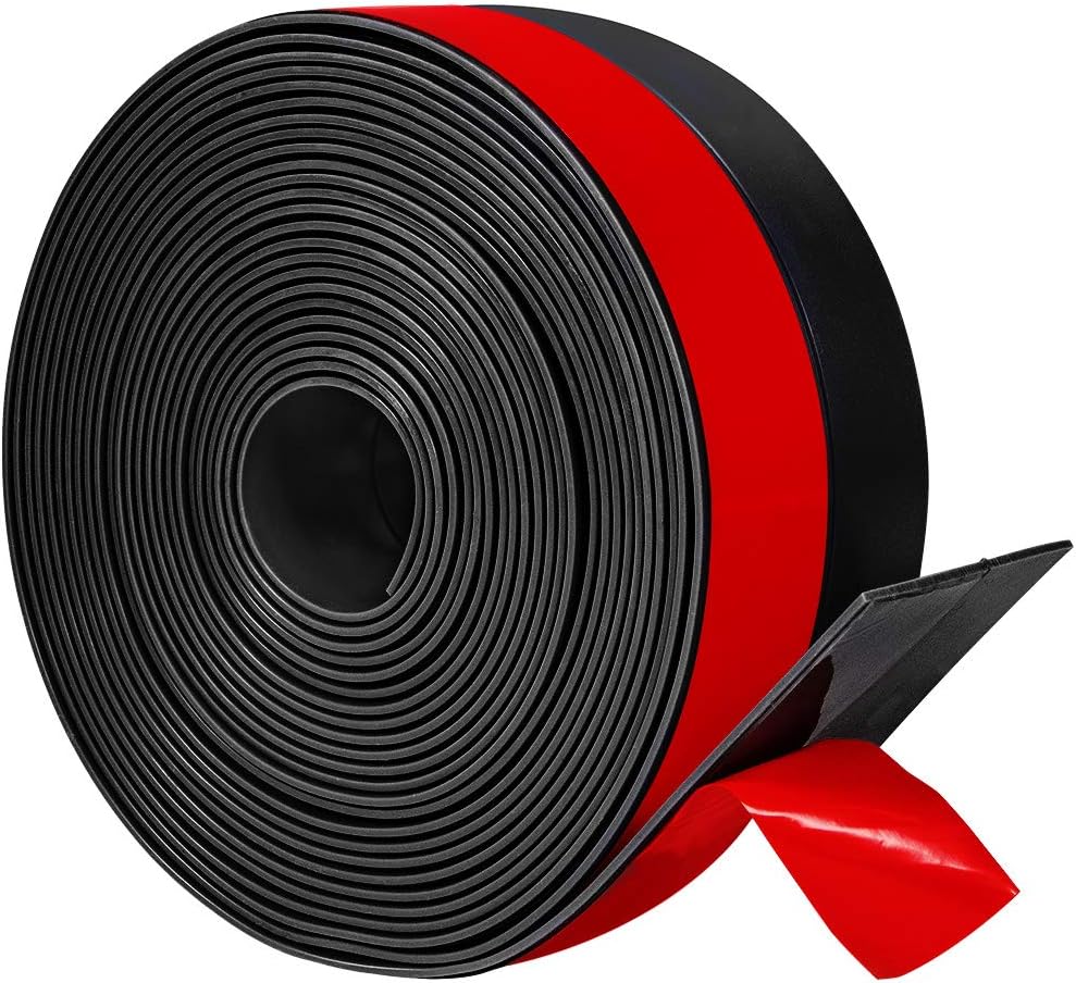 TORRAMI Wide Silicone Weather Stripping 3 inch Width 20 Feet Length, Draft Stopper Seal for Barn and Garage Door Under Bottom,Top, Sides, Grey