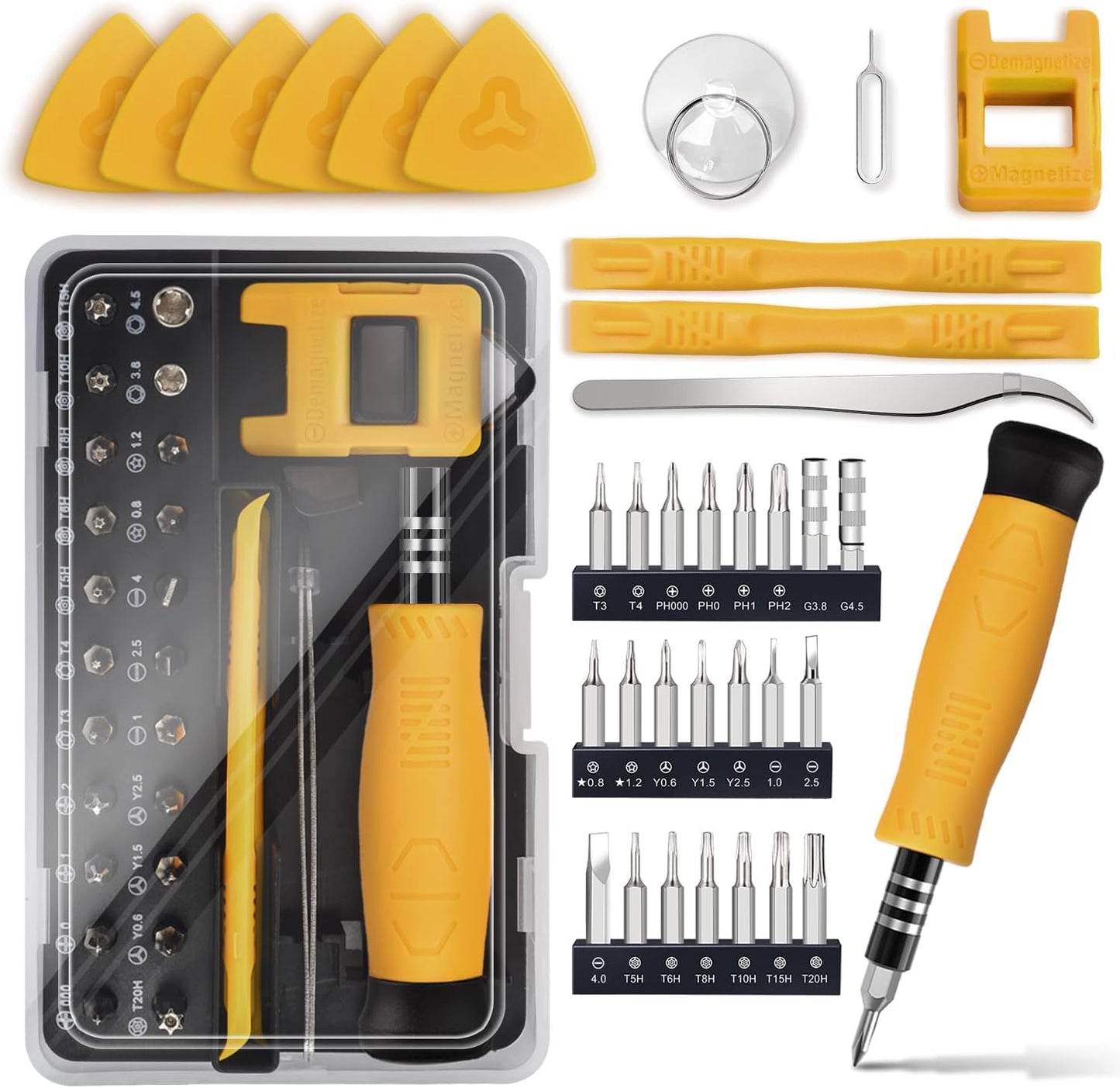 SHOWPIN Precision Computer Screwdriver Kit: 122PCS Laptop Screwdriver Sets | 101 Magnetic Drill Bits, Computer Accessories, Electronics Tool Kit Compatible for Tablet, PC, iPhone, PS4 Repair