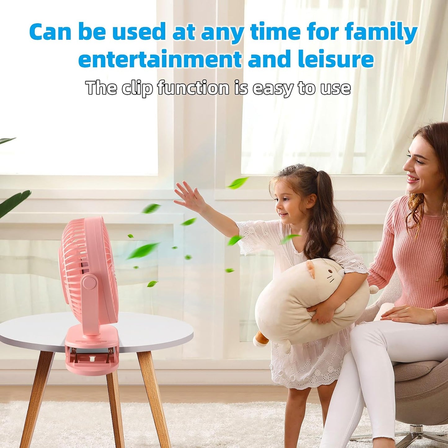 Clip on Fan Rechargeable, 8-Inch Battery Operated Desk Fan, USB Fan,5 Speeds, Strong Airflow, Sturdy Clamp for Golf Cart Office Desk Outdoor Travel Camping Tent Gym Treadmill,Black