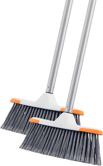 Superio Grey Broom, Heavy-Duty Indoor & Outdoor Broom with 48-Inch Handle, Multi-Surface Floor Cleaning for Home, Kitchen, Garage & Office
