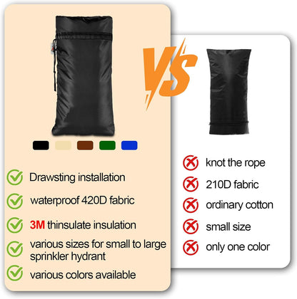 XXL Outdoor Faucet Covers for Winter, 3M Thinsulate Insulation Faucet Freeze Protector, 25”H x 13”W for Garden Lawn Faucets & Yard Hydrant, Waterproof Insulated Spigot Cover Faucet Sock – Black
