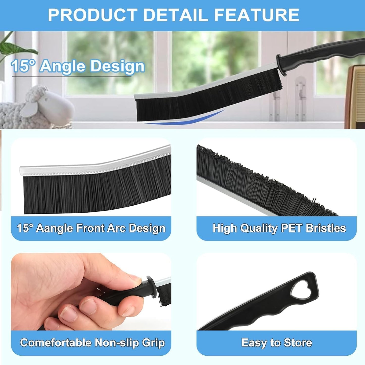 Crevice Cleaning Brush Set, 12 Pack | Hard Bristle, Gap Cleaning Tool