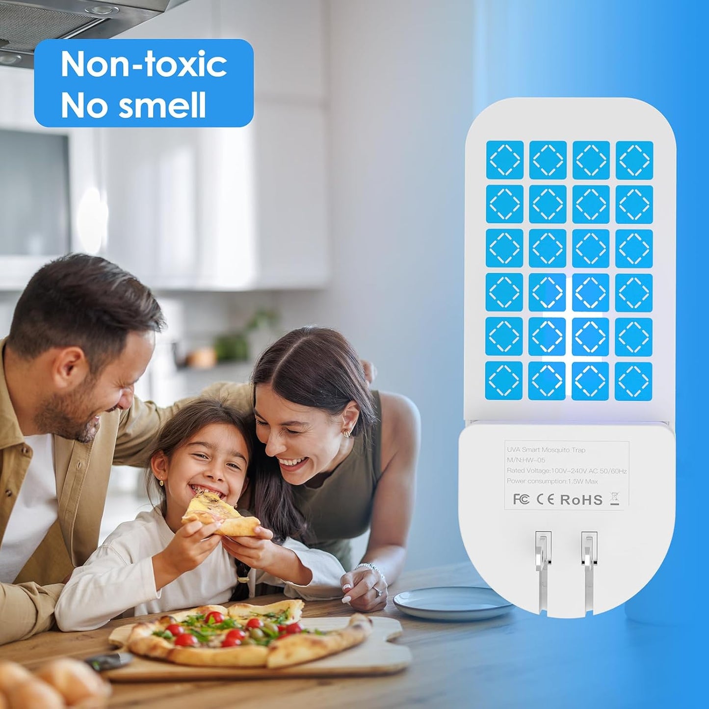 Fly Trap Indoor, 3 in 1 Plug-in Fruit Fly Trap,1 Trap White and 5 Glue Cards, Fruit Fly Traps for Indoors, Flying Insect Trap for Gnat, Moth, Mosquito, Suitable for Every Part of The Home