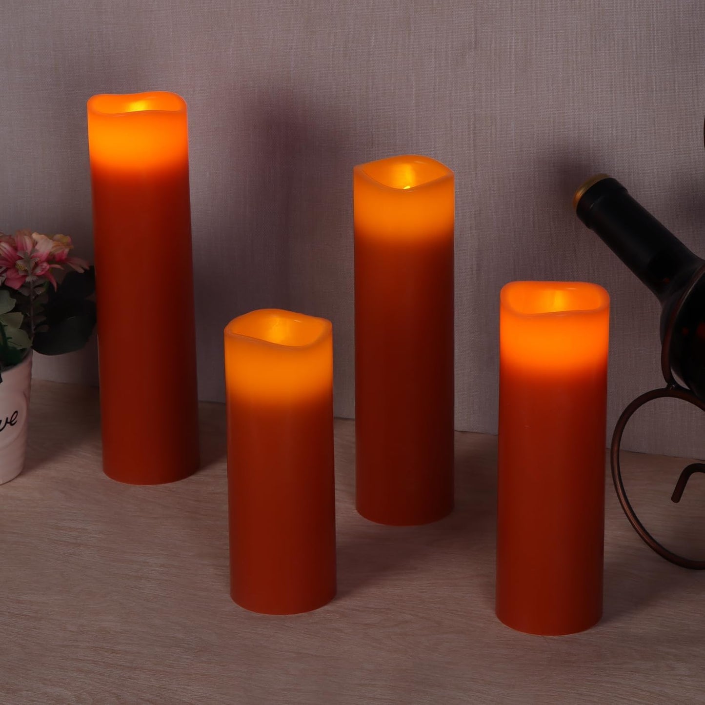 Vinkor Flameless Candles Battery Operated Candles Real Wax Pillar LED Candles with 10-Key Remote and Cycling 24 Hours Timer (Ivory Set of 12 （D: 3" x H: 4"）)