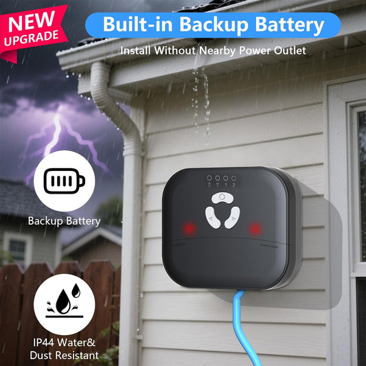 Sump Pump Alarm WiFi, Smart High/Low Water Level Alarm with Alarm-activated Outlet, Free App Alerts,Built-in Backup Battery,110dB Siren,10ft Float Switch for Septic Tank, Sump Pump, Ponds & Water Tank