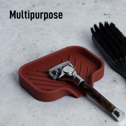 Zulay Kitchen (9x3.5in) Sponge Holder for Kitchen Sink - Flexible Heavy-Duty Multipurpose Sink Caddy - Counter Organizer for Kitchen, Bathroom, Makeup, Trinkets & More! (Grey)