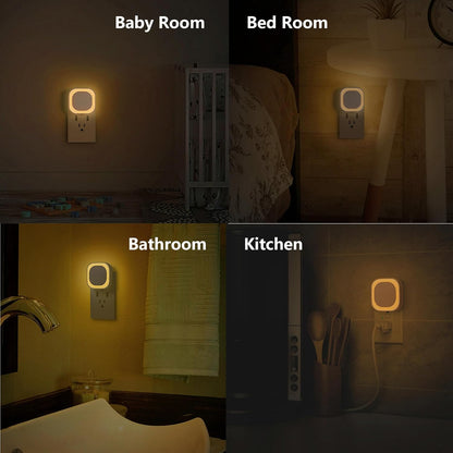 YUNLEX 2 Pack Red Night Light with Dusk to Dawn Sensor, Eye-Care Reflected Glow, 0% Blue Light True Red LED, 3-Level Brightness, Auto On/Off, Plug-in Nightlight for Sleep, Kids, Bedroom, Bathroom