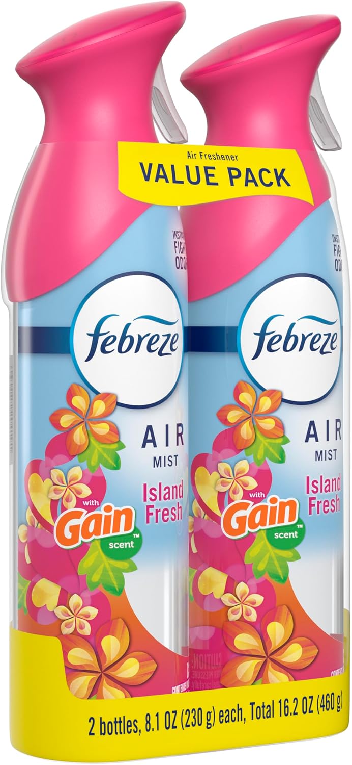Febreze Air Mist, Air Freshener Spray, Odor Fighting Room Spray, Deodorizer for Home Bathroom Kitchen Office Apartment Dorm Room Classroom, Linen & Sky Scent, 8.1oz (Pack of 2)