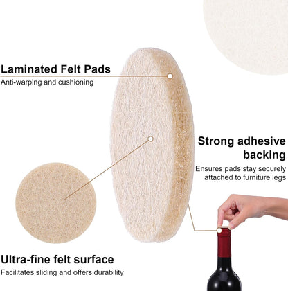 96 Pcs Self-Stick Furniture Round Felt, 3/4" Chair Felt Pads Protect Your Hardwood Floors from Furniture Scratches Moving Your Furnitures Smoothly Noise Reduction for Chairs, Tables, Couches (Beige)