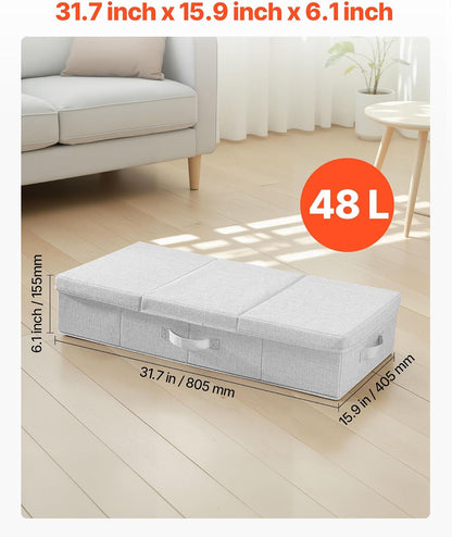 VEVOR Under Bed Storage with Wheels, 36.0 x 18.1 x 7.3 inch, Underbed Containers with Clear Lid, Underbed Shoe Organizer, Rolling Under the Bed Storage Bins for Clothes Shoes Blankets Bedroom, 2 Pack