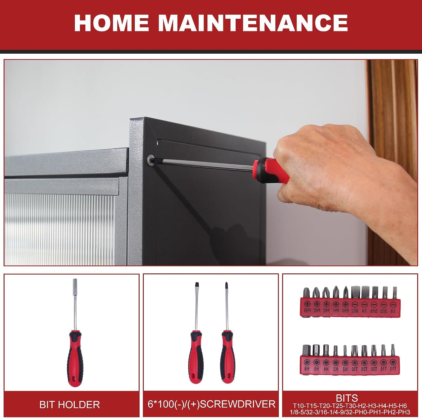 Basic Tool Kit - Tool kit for Home,Apartement,Dorm and Office.Starter Household Tool Set for Beginner,Women,New College for Home Repair,Daily Maintenance or DIY (155pcs-1new)