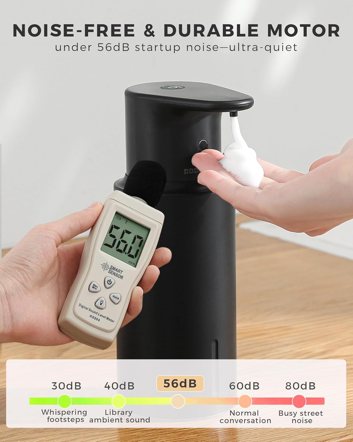 Automatic Foaming Soap Dispenser Touchless, 304 Stainless Steel Bottle Body &16.2oz/480ml Rechargeable, 3 Adjustable Liquid Levels, IPX7 Waterproof, for Kitchen Bathroom, Stainless Steel