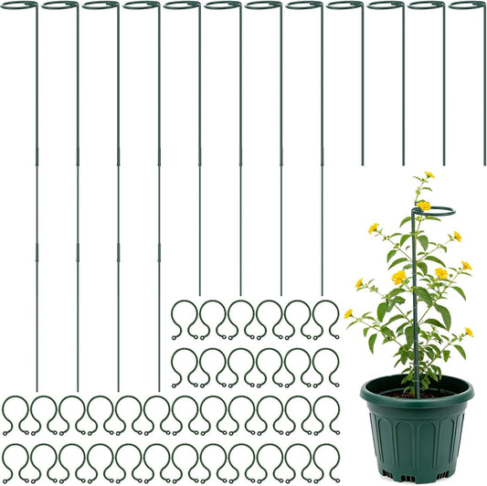 12 Pcs Plant Stake Support Adjustable Three Sizes(12 or 24 or 36 Inch) Monstera Support Stakes for Outdoor or Indoor, Garden Plant Stakes for Flowers Amaryllis Tomato Lilies Peony Rose