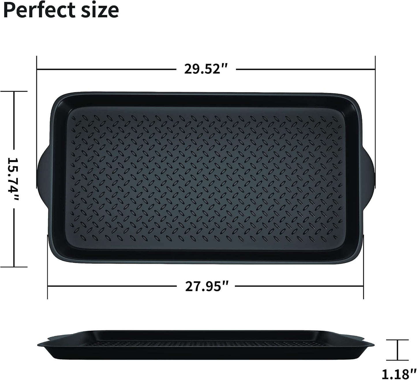 Matace 1 Pack Rubber Small Boot Tray for Entryway,Boot Mat,Shoe Tray,Shoe Mat for Indoor and Outdoor Use, 27.95"x 15.74" (Pack of 1)