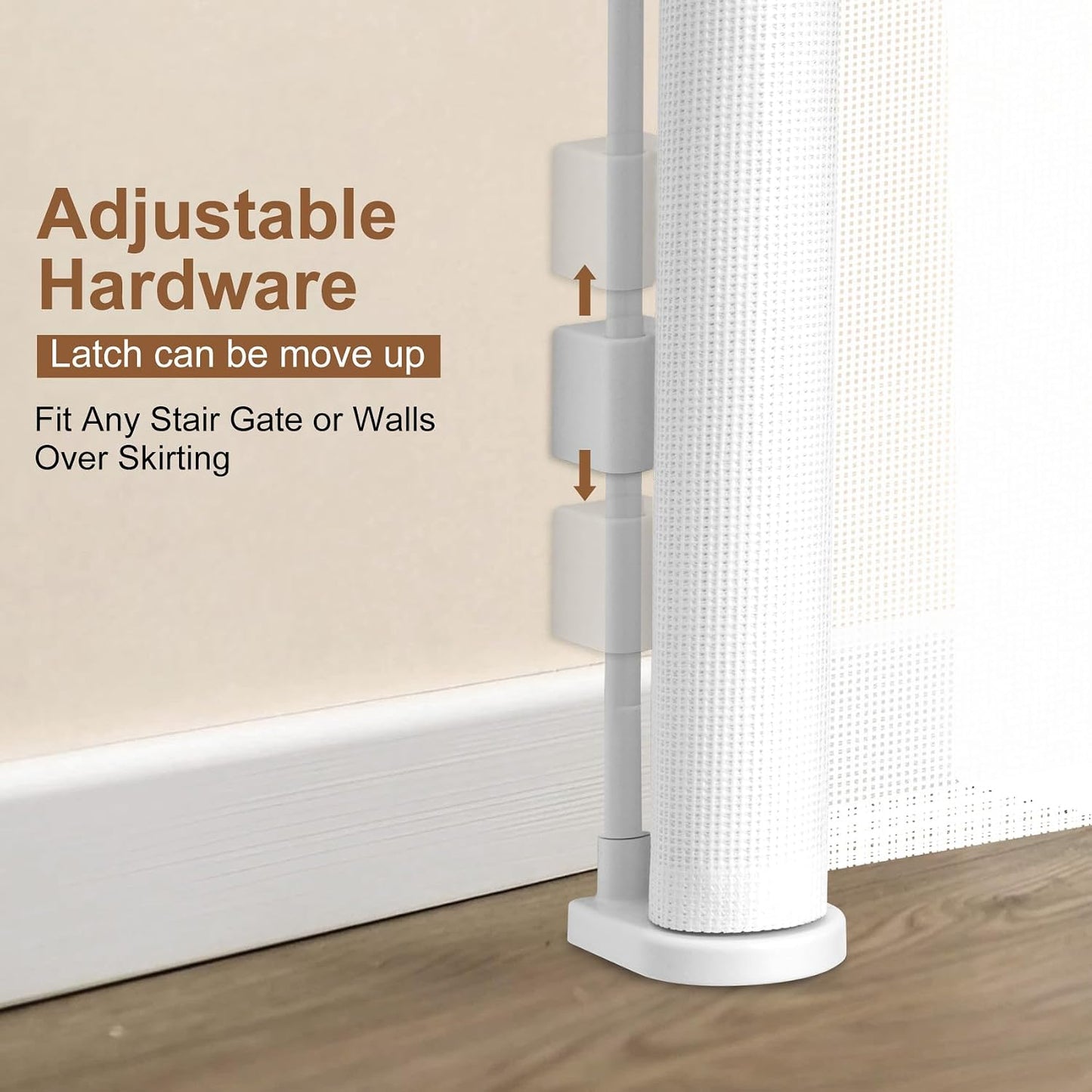 Miumoon 50 inch Retractable Baby Gates 34 inch Tall, Retractable Gate with Reinforced Strip Design to Prevent Crawling Through, Retractable Dog Gate for Stairs, Doorways, Hallways