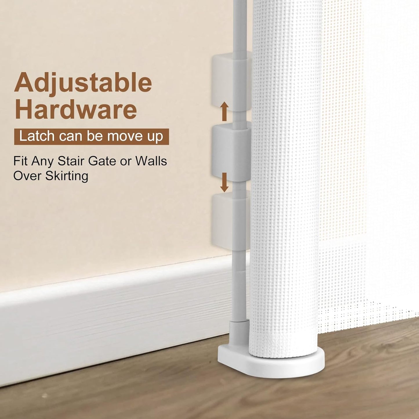 Miumoon 71 inch Retractable Baby Gates 42 inch Tall, Retractable Gate with Reinforced Strip Design to Prevent Crawling Through, 6 FT Retractable Dog Gate for Stairs, Doorways, Hallways, Indoor/Outdoor