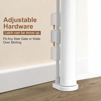 Miumoon 71 inch Retractable Baby Gates 42 inch Tall, Retractable Gate with Reinforced Strip Design to Prevent Crawling Through, 6 FT Retractable Dog Gate for Stairs, Doorways, Hallways, Indoor/Outdoor