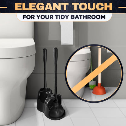 Silicone Toilet Brush and Holder Set - Cream RV Toilet Brush with Holder, Flexible Head, Soft Bristles, Detachable Handle and Freestanding Base, Compact Bathroom Cleaning Tool with Minimalistic Design