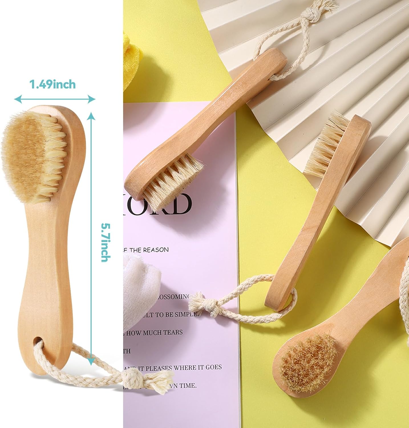 3 Pcs Wood Laundry Stain Brush Stain Remover Brushes with Boar Bristle Small Stain Brush for Clothes for Scrubbing Stains from Furniture Fabric Leather(3 Pcs C)