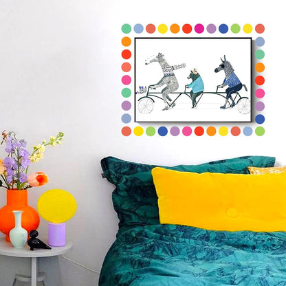 Misofuki 16 Rolls 960 Pcs 1"x4.5" Color Coded Moving Labels Stickers for Boxes with 4 Bedroom Labels - Can Stick on Furniture Directly, NOT Recommended for Rough Surfaces, Such as Carton