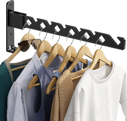 1Pcs Wall Mounted Clothes Drying Rack Aluminum Alloy Laundry Drying Rack with Screws 180°Adjustable Clothes Drying Hanger Rust Resistant Clothes Drying Organizer Rack for Home Dorm