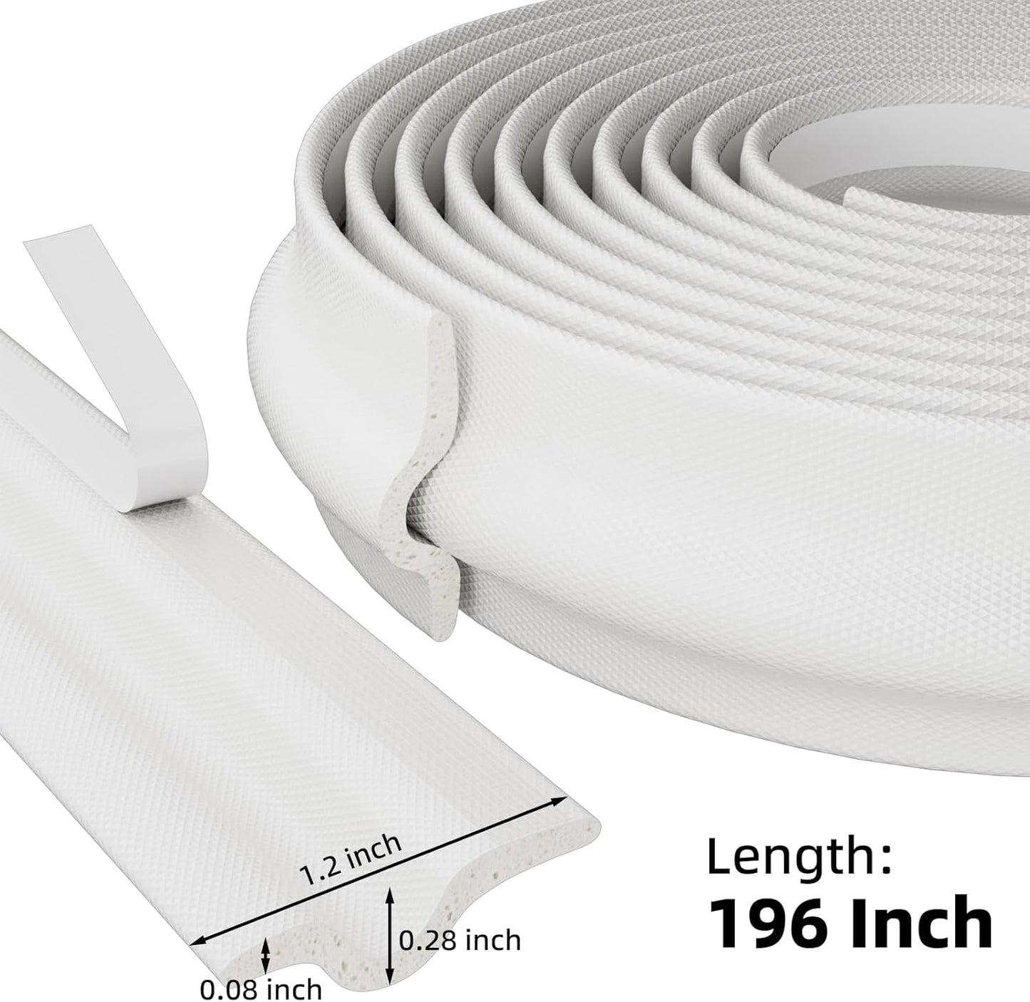 315 Inch T Shape Window Weather Stripping Door Seal Strip,Self Adhesive Window Insulation Foam Weather Strip,Soundproofing Draft Stopper for Doors Bottom and Side Gap Blocker(White)