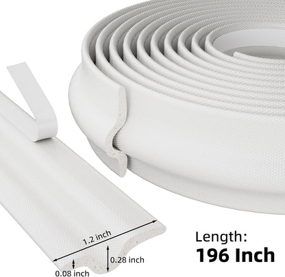 315 Inch T Shape Window Weather Stripping Door Seal Strip,Self Adhesive Window Insulation Foam Weather Strip,Soundproofing Draft Stopper for Doors Bottom and Side Gap Blocker(White)