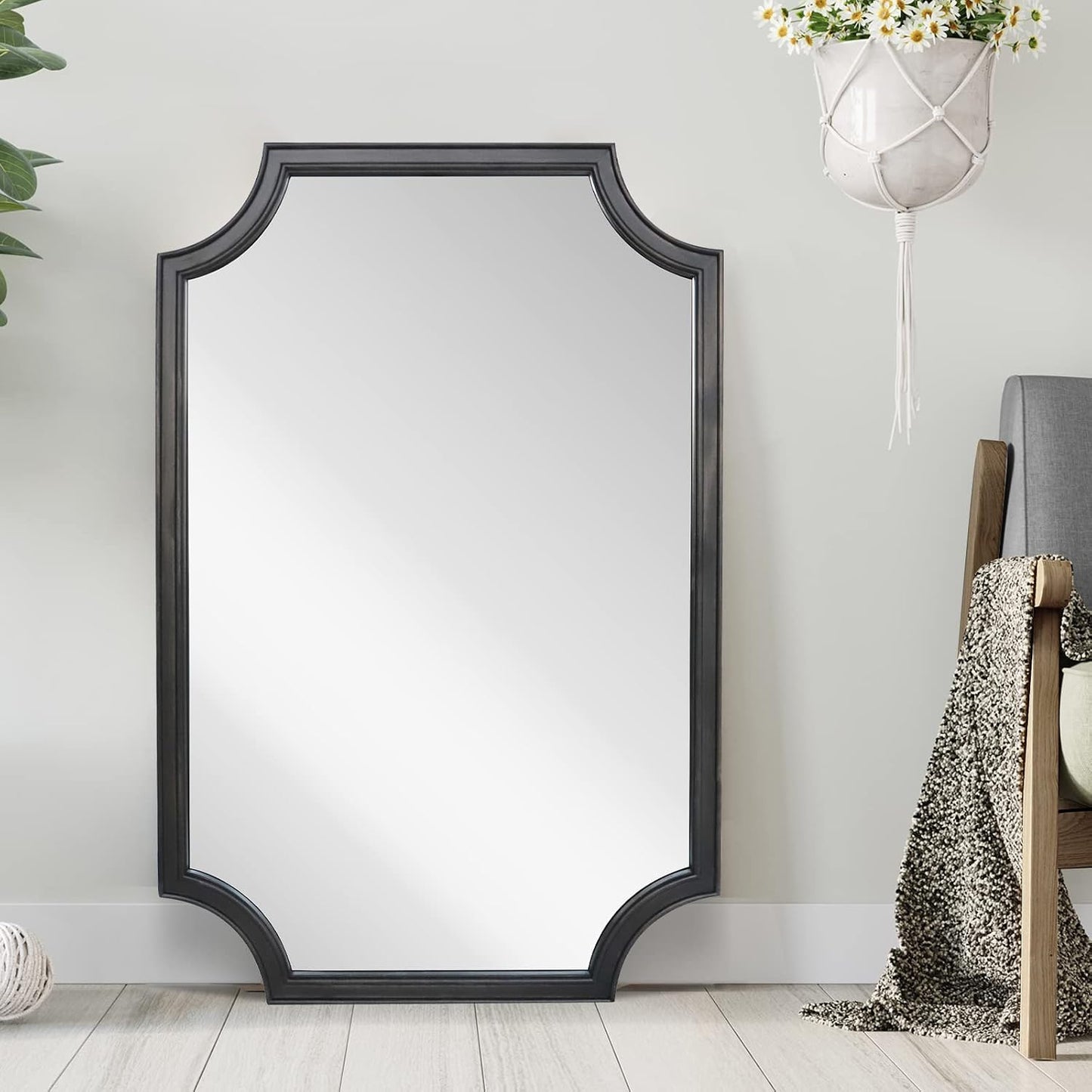 WallBeyond Full Length Mirror Wall Mounted 65"x22", Rustic Wooden Frame Floor Mirror, Large Full Body Mirror for Bedroom, Leaning or Hanging Against Wall, Natural
