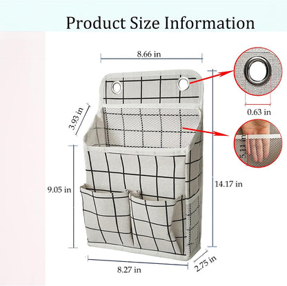 Hanging Basket for Organizing, Wall Organizer with Pockets and Over The Door Organizer，Can for Home, Closet, Office and Camper (1 White)