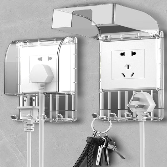 Weatherproof Outdoor Outlet Cover Box Waterproof Electrical Socket Protector Plug Cover Guard with Hook for Home, Bathroom,Outside(Transparent)