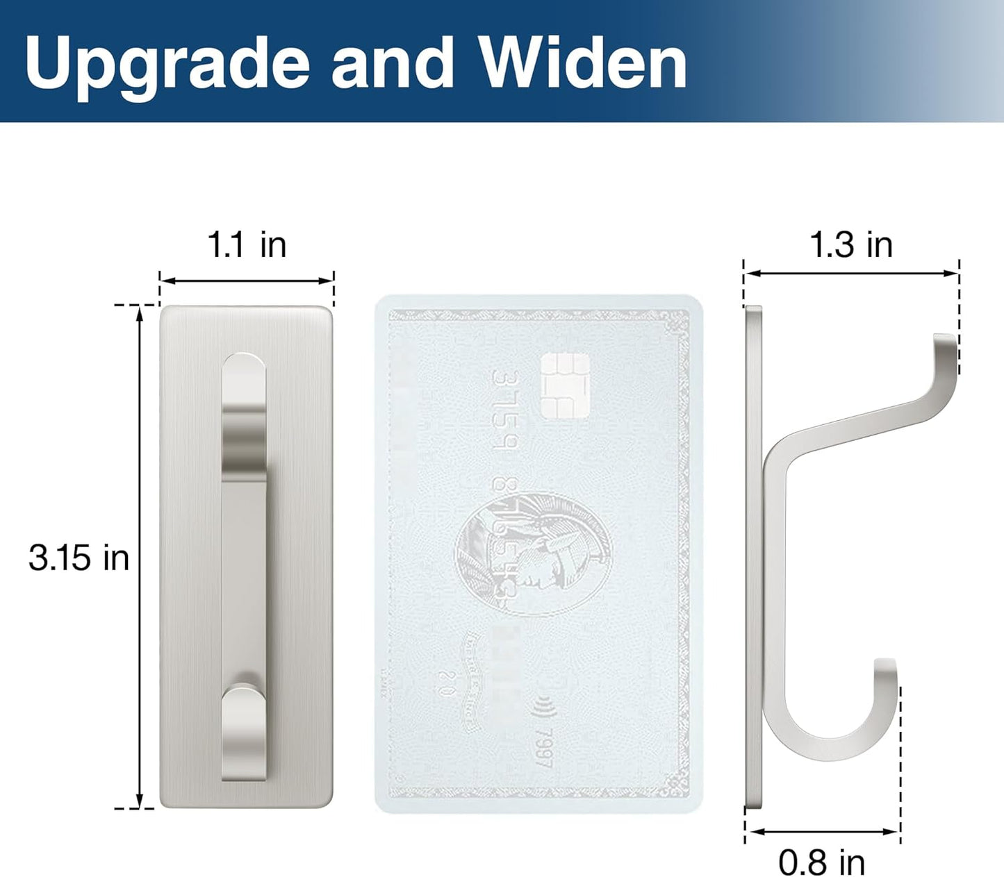 pickpiff Wall Hooks for Coat and Towel: 13LB Strong Adhesive Door Hanger Stick on, White 4 Pack