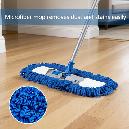 Dust Mop for Hardwood Floors,58" Long Handle Wet & Dry Mop,180° Rotating Microfiber Washable Mop for Tile,Laminate,Vinyl Floors,Pet Hair Cleaning