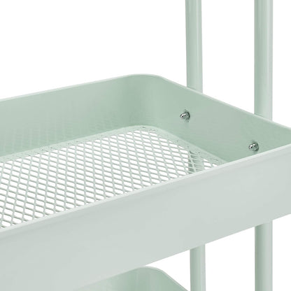 Amazon Basics 3-Tier Rolling Utility Cart, Storage Organizer, Lockable Wheels, Multifunctional Storage, Portable Mobile Shelving Unit, White
