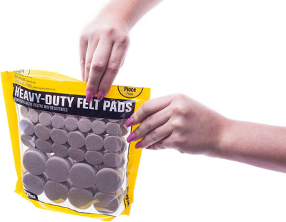 Smart Surface 8850 Heavy Duty Self Adhesive Furniture Felt Pads 3/4-Inch, 1-Inch & 1-1/2-Inch Round Oatmeal 144-Piece Value Variety Pack in Resealable Bag