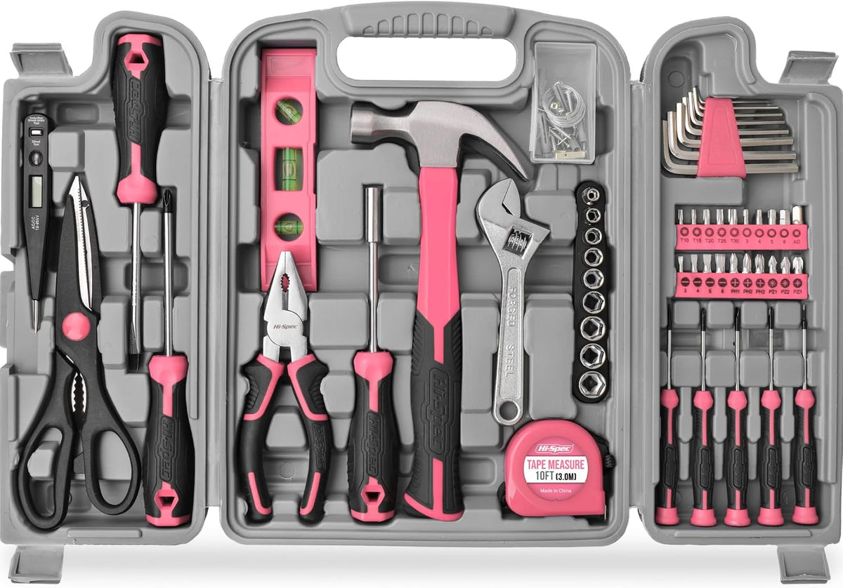 Hi-Spec Small Tool Kit Compact Set for Home and Office DIY, Green Mini Tool Box for Basic Household Repairs, Starter Toolkit in a Portable Toolbox Case.