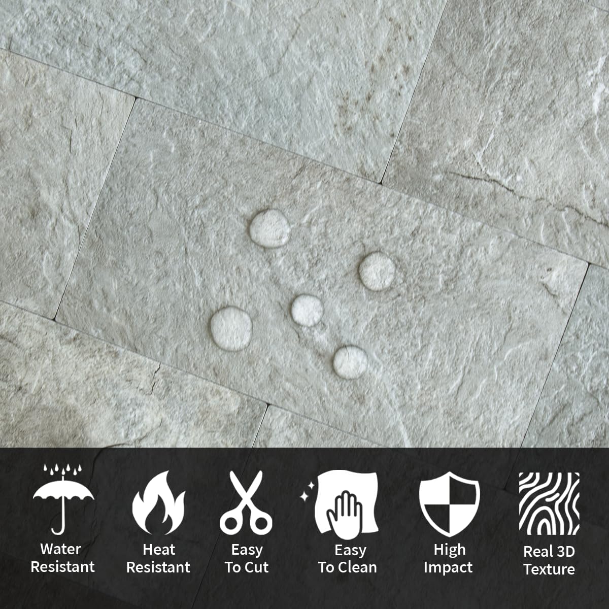 AULIGET 100 Piece Rust Slate Peel and Stick Backsplash Wall Tiles, 3" x 6" PVC Faux Stone Stick on Tiles for Backsplash Kitchen, Bathroom, Laundry Room, Camper, Fireplace