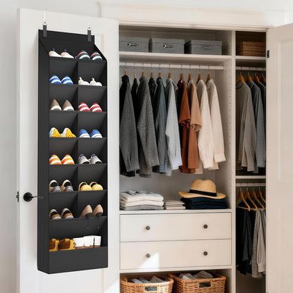 Lifewit 6 Tier Over the Door Shoe Organizer with 11 Large Deep Pockets, Fabric Hanging Shoes Shelf for Closet, Dorm Storage, Fit Up to 12 Pair Shoe Rack Holder for Sneakers, Boots, Gray