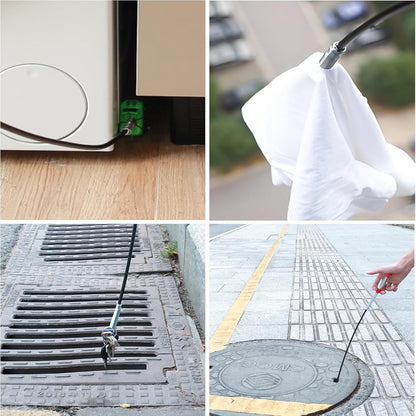 Drain Snake，116" Flexible Grabber Claw Tool Reacher Drain Snake Hair Drain Clog Remover for Toilet Sewer Shower Kitchen Bathroom Tub Clogged Drains Opener Cleaning Tool
