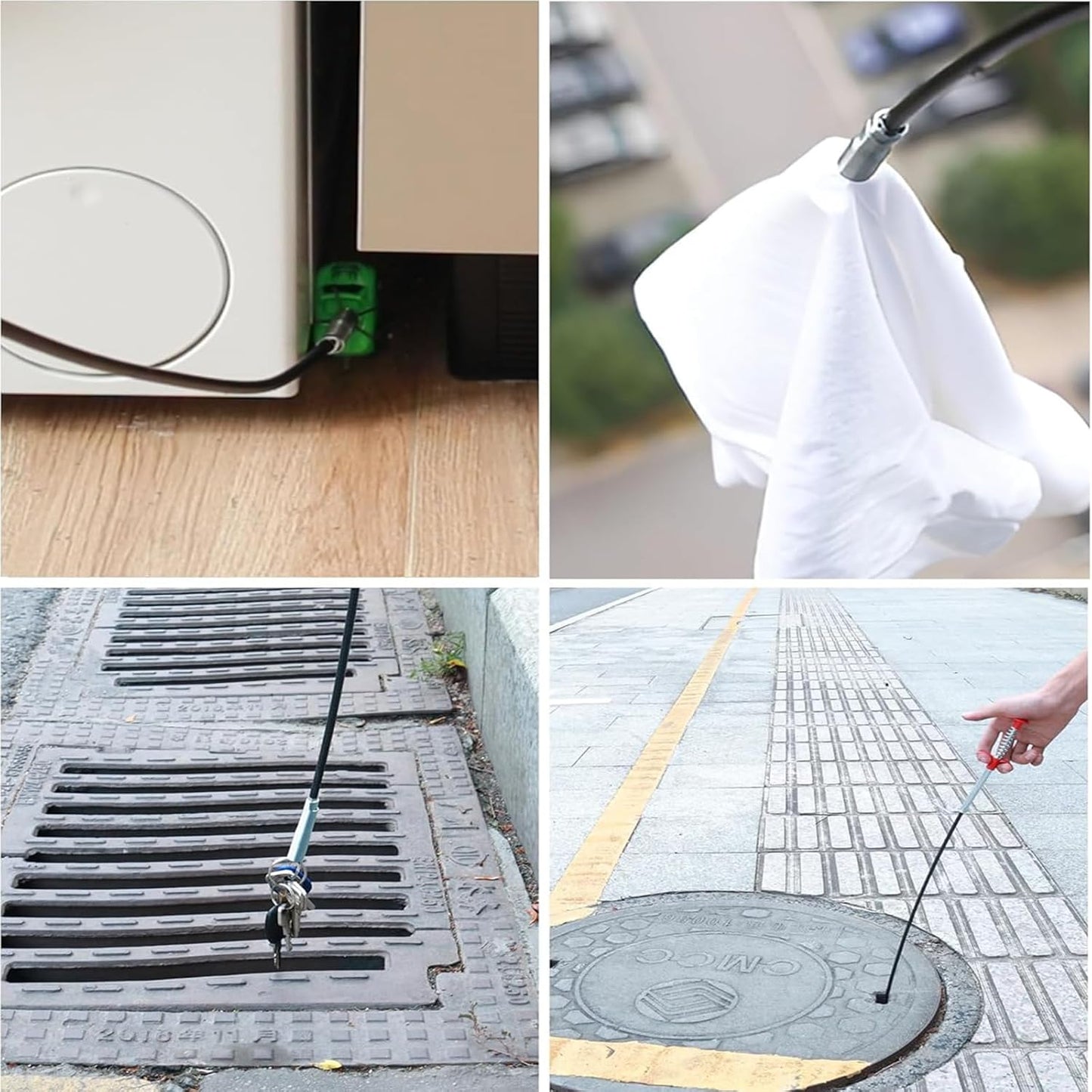 Drain Snake,79 inch Flexible Grabber Claw Pick Up Reacher Tool,Drain Clog Remover - Gutter Cleaning Tools for Home Sink, Bathroom Tub,Drain, Toilet, Tight Spaces