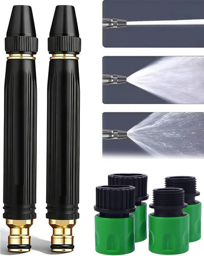 2026 New Heavy Duty Adjustable Twist Hose Nozzle Jet Nozzle | High Pressure Hose Nozzle& 3/4" GHT Adapters Instant Garden Hose Fit, for Car Wash Driveway Cleaning Garden Watering