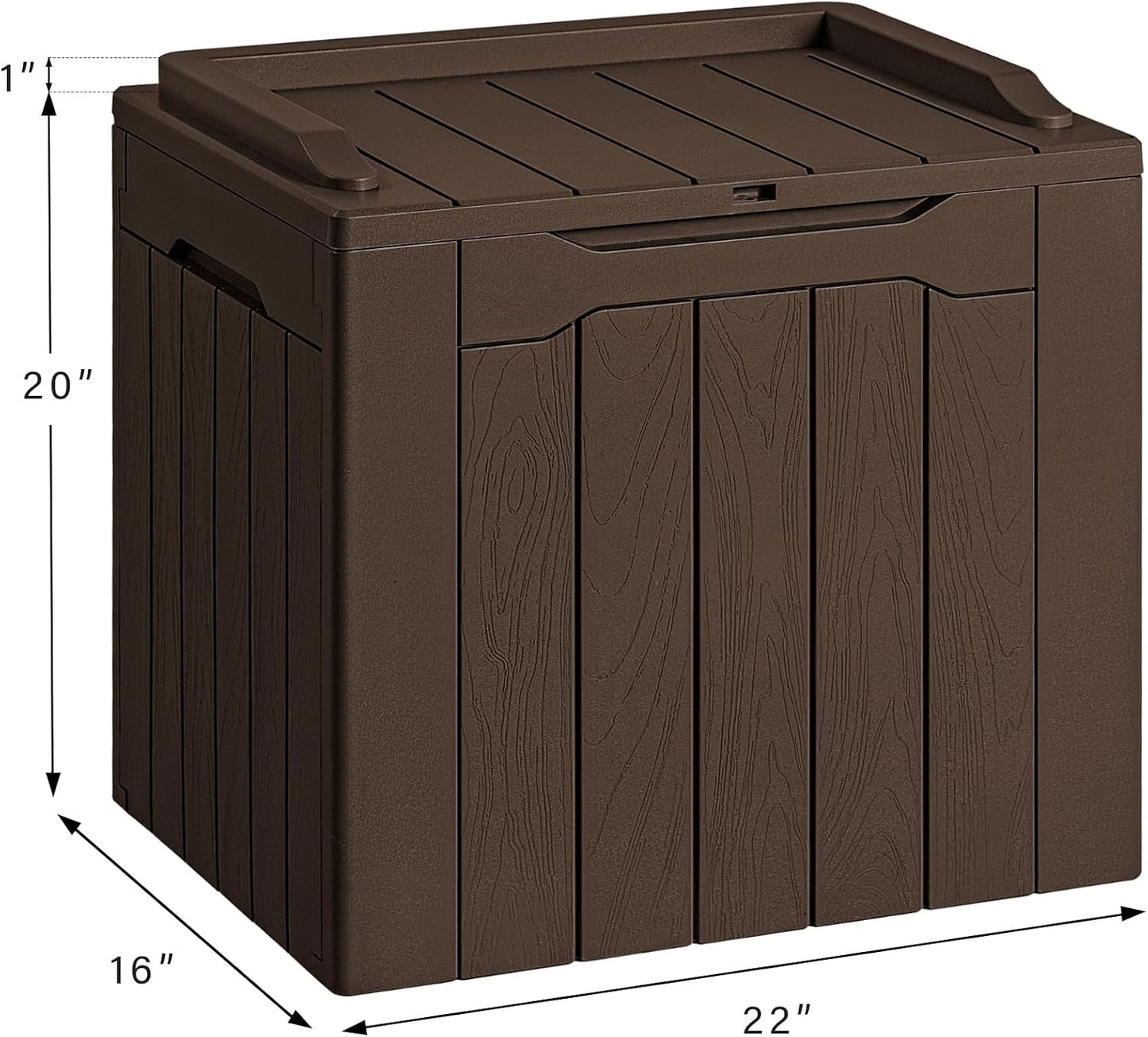 Devoko 30 Gallon Resin Deck Box Waterproof Outdoor Storage Box for Patio Furniture Pool Accessories Indoor Storage for Cushion Garden Tools (30 Gallon, Black)